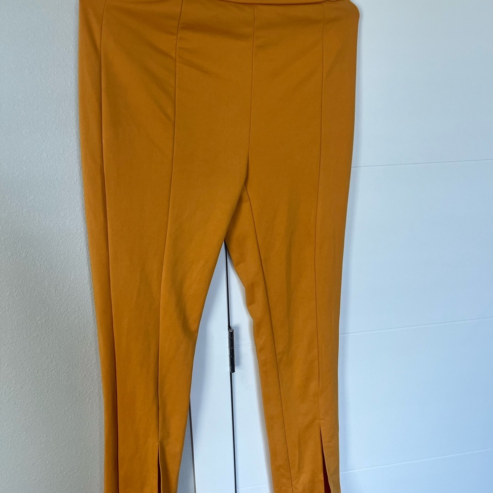 Mustard Yellow High-Waisted Pants